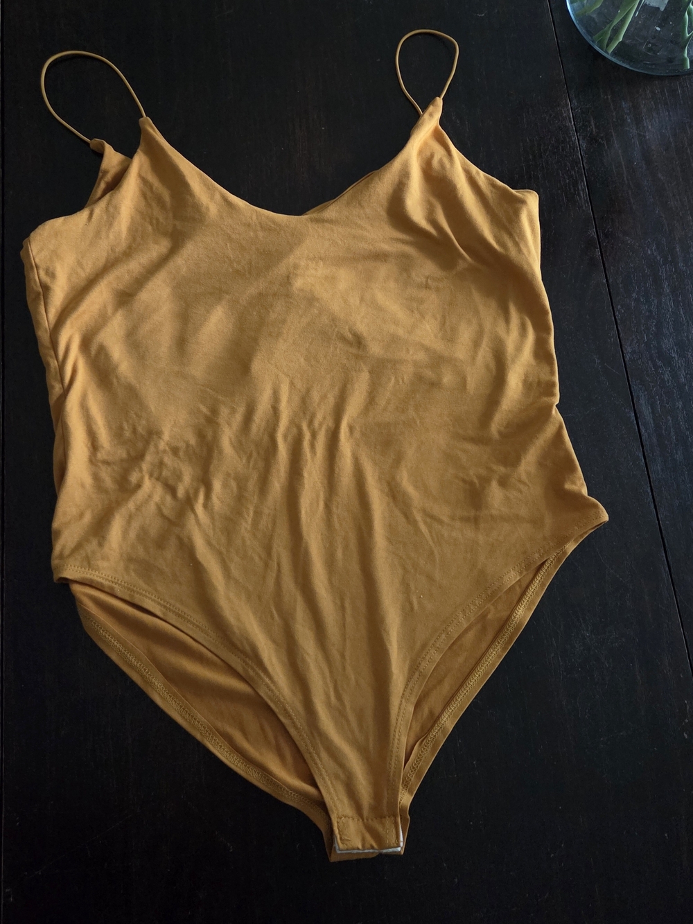 gaze Mustard Yellow Slim-Strap Bodysuit